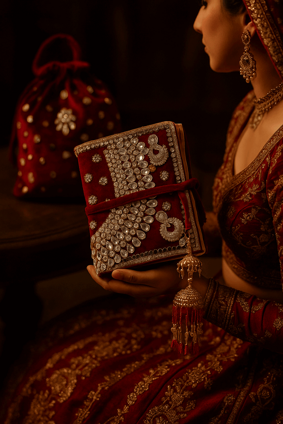 Bridal Journal – Handcrafted Keepsake with Embellished Pouch