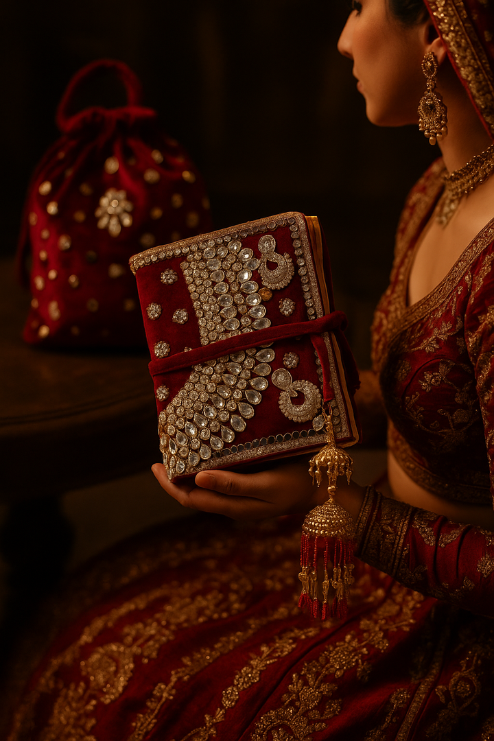 Bridal Journal – Handcrafted Keepsake with Embellished Pouch