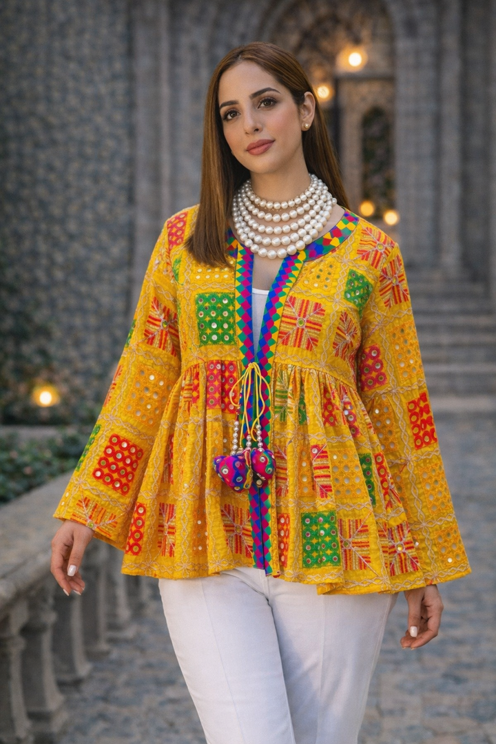 The Adaa Phulkari Top