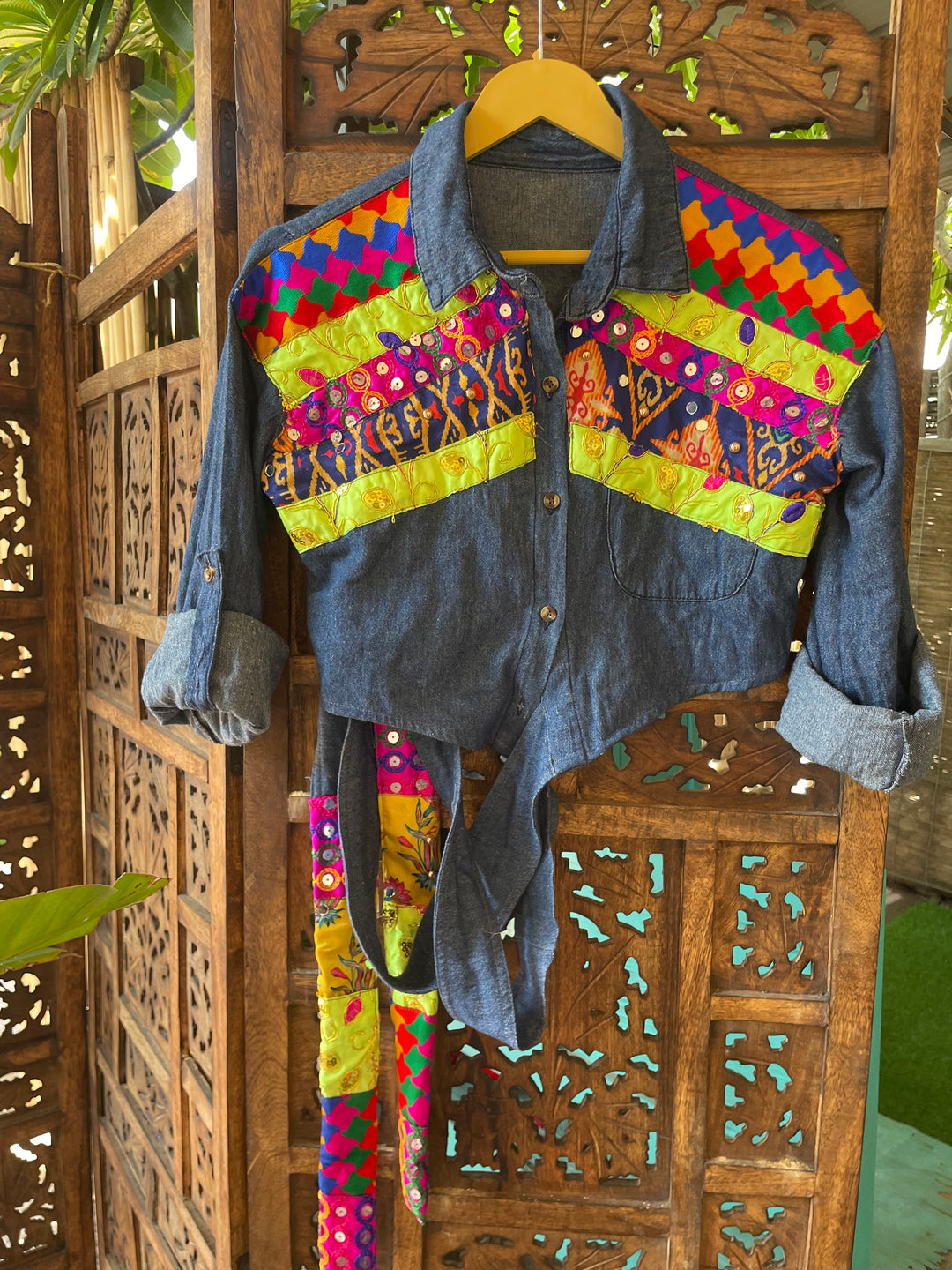 Tie -Up Denim Fiesta Shirt