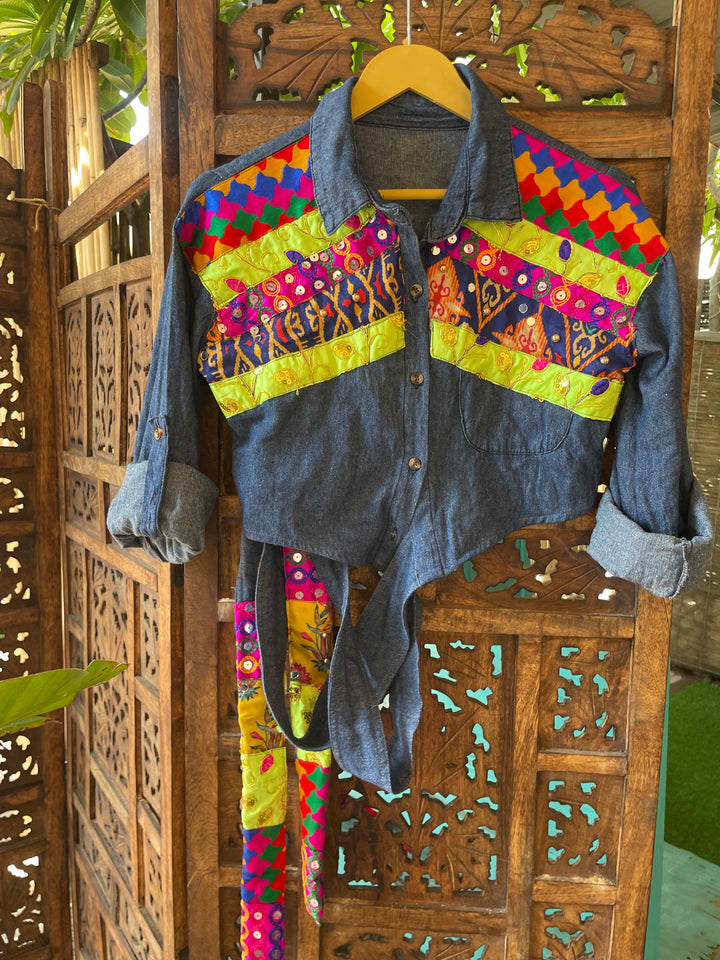 Tie -Up Denim Fiesta Shirt