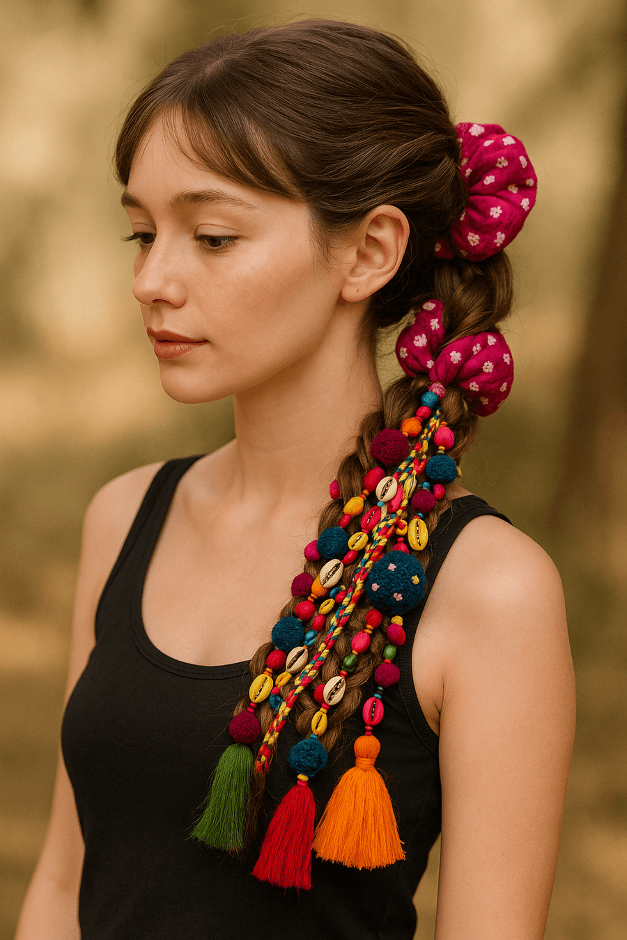 Boho Mirror Heart Hair Charm Braider - banjaratrail