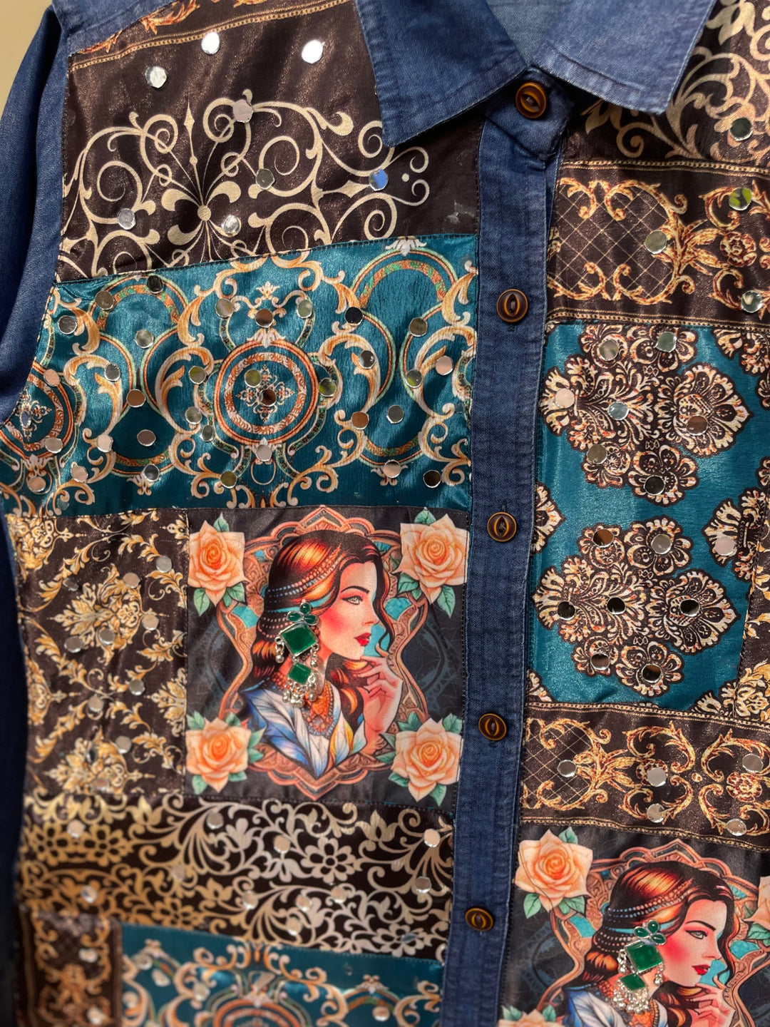 ‘Naaz’- Embellished Denim Shirt