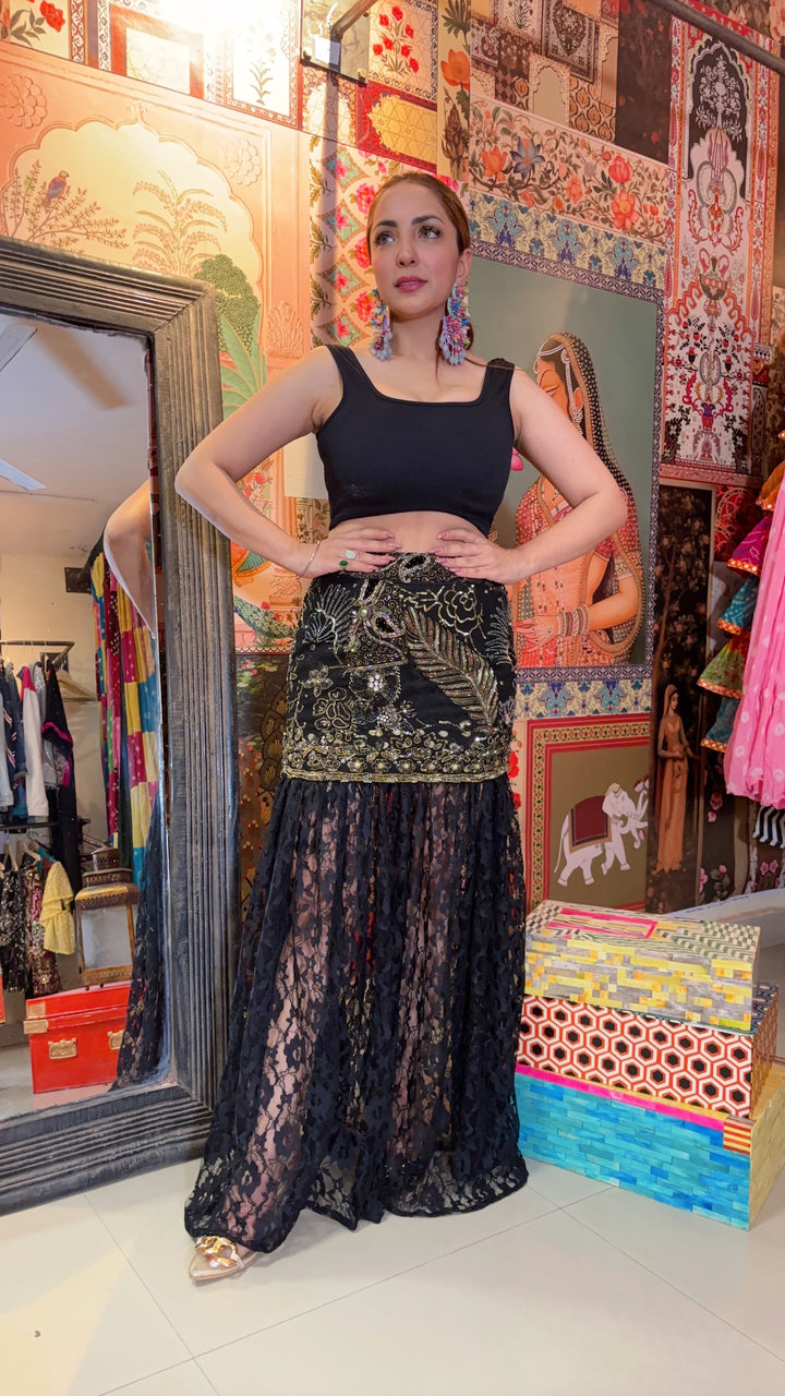 Mermaid embellished Lace Skirt