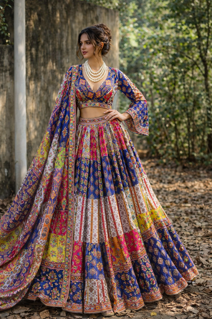 Patchwork Mirror Lehenga