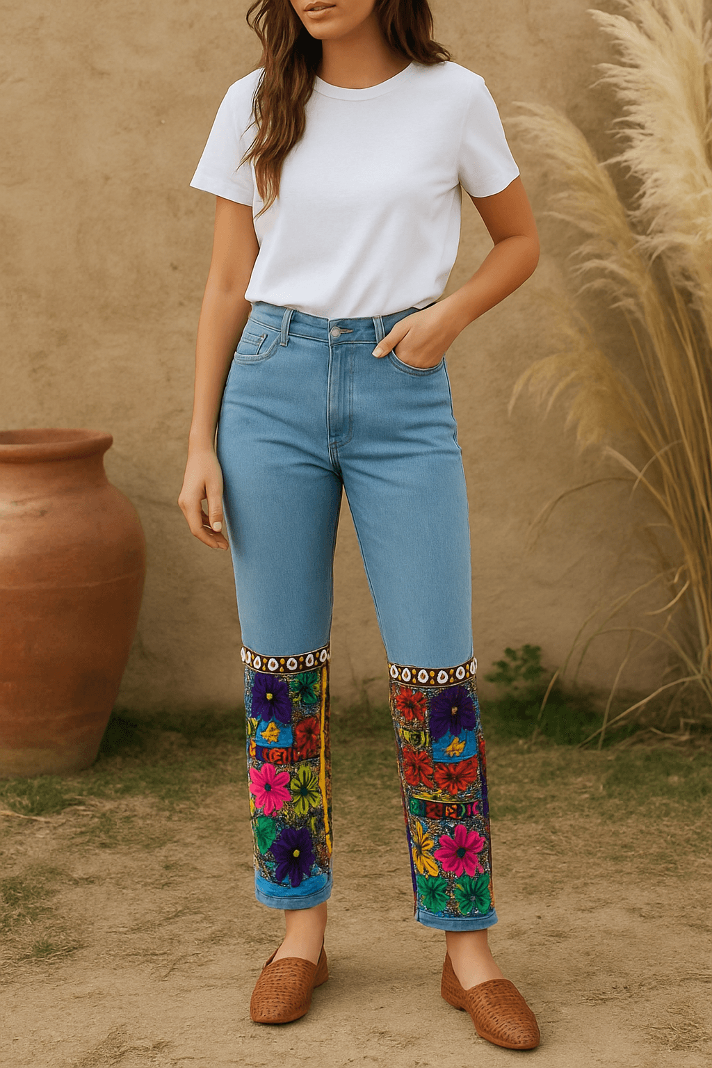 Floral embroidered banjara jeans - banjaratrail