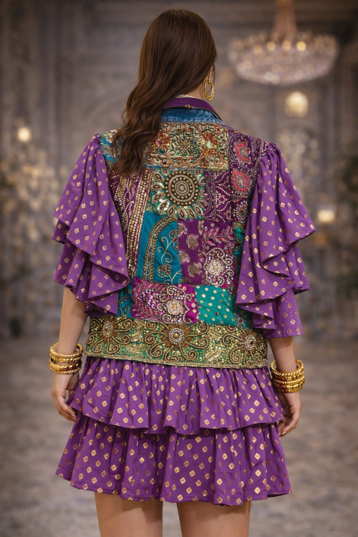 Amara Embellished Jacket Purple