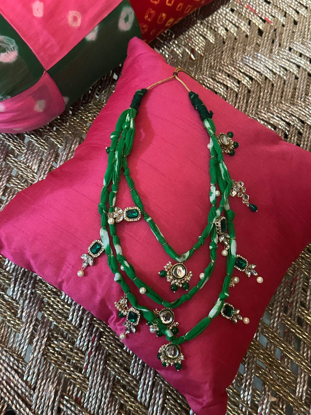 Emerald Royalty Kundan Pearl Necklace
