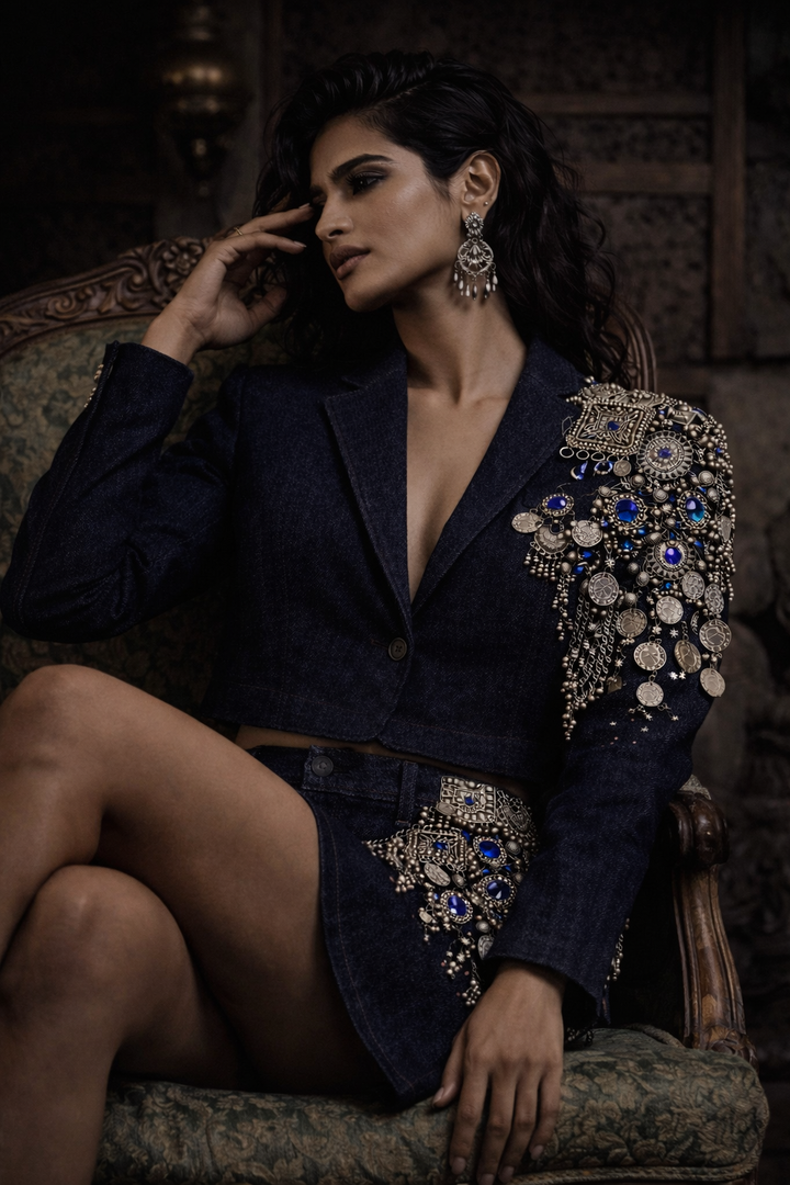 The Yasmeen Set Afghan-Inspired Silver Armour Silhouette