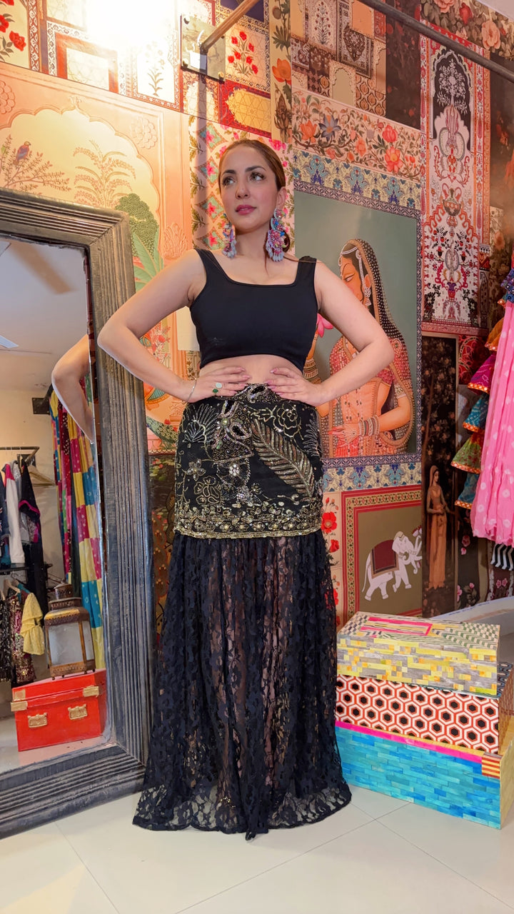 Mermaid embellished Lace Skirt
