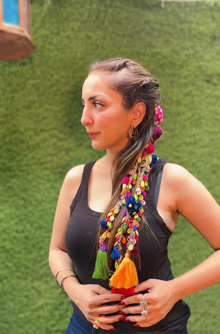 Boho Mirror Heart Hair Charm Braider - banjaratrail