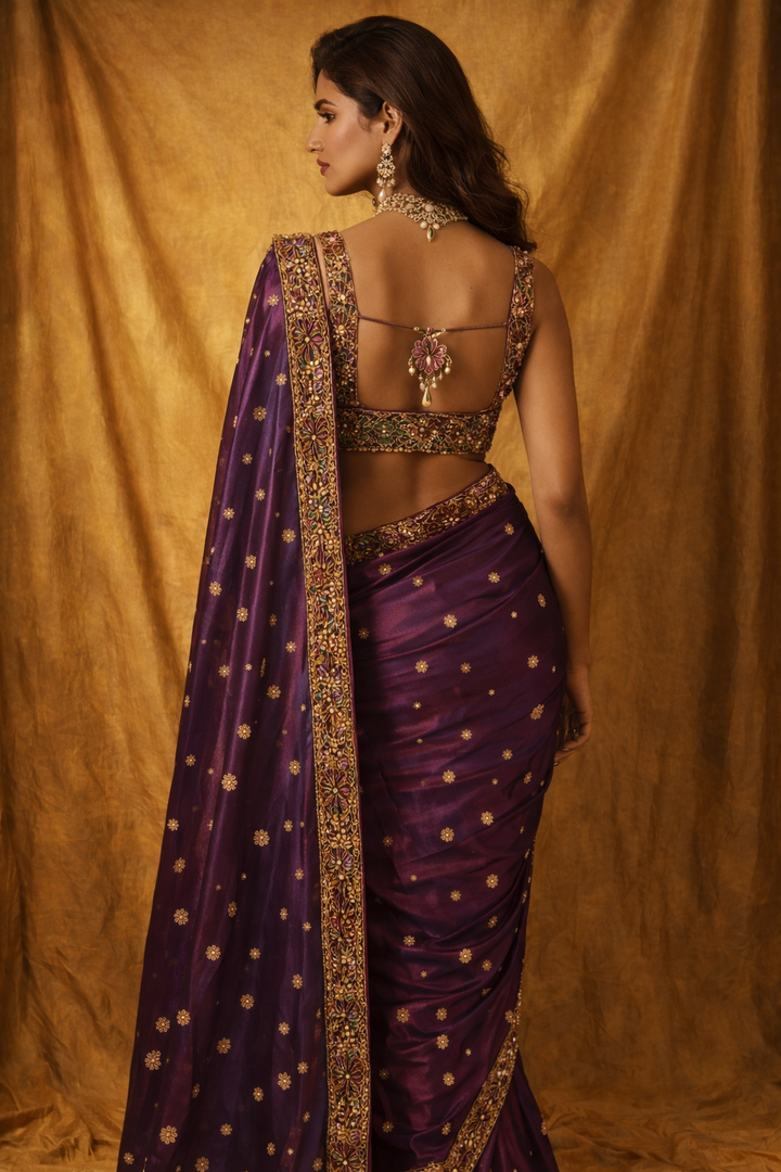 Plum Handcrafted Saree