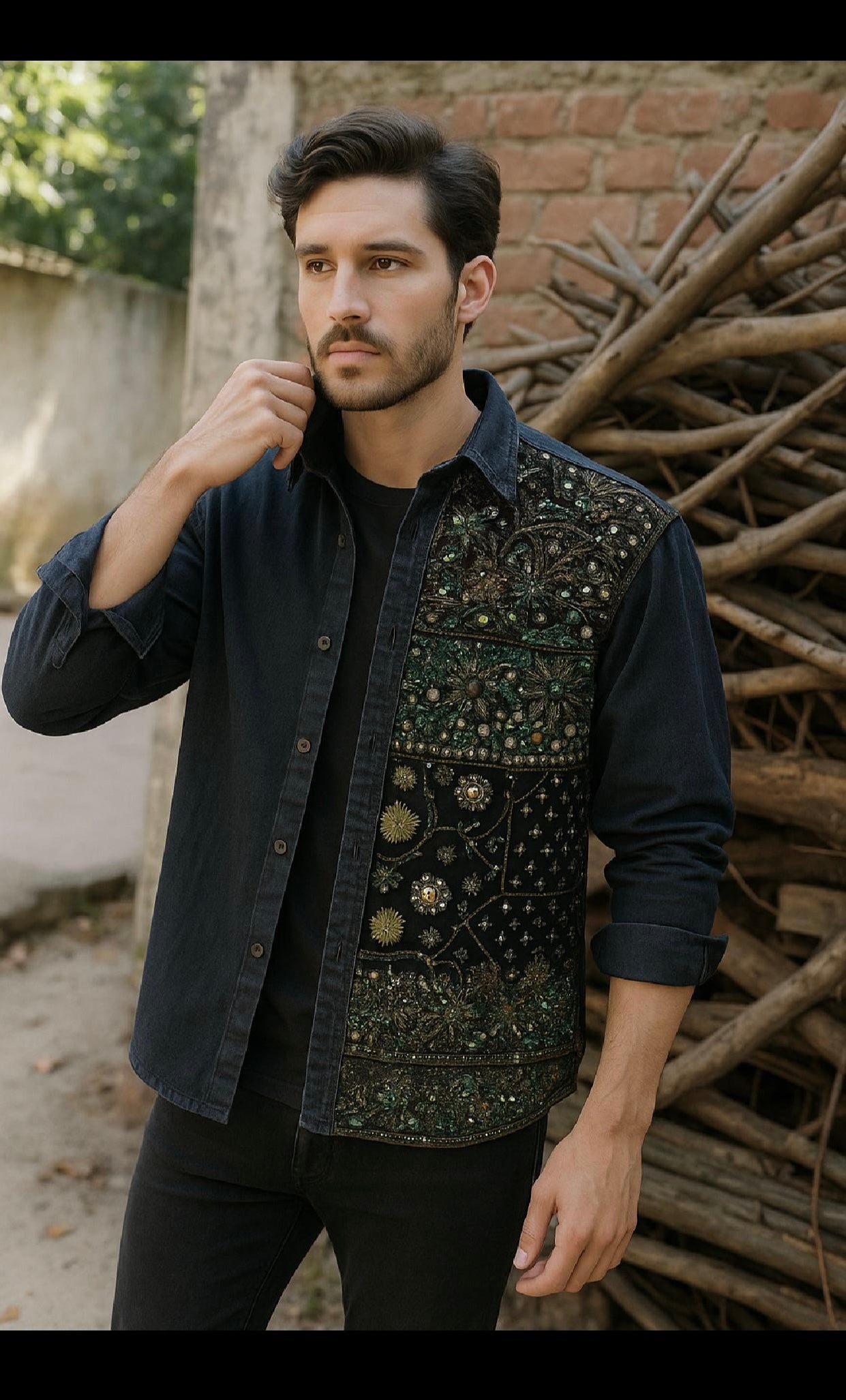 Black Denim Boho Shacket
