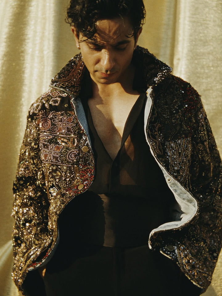Sufi Black Embellished Jacket