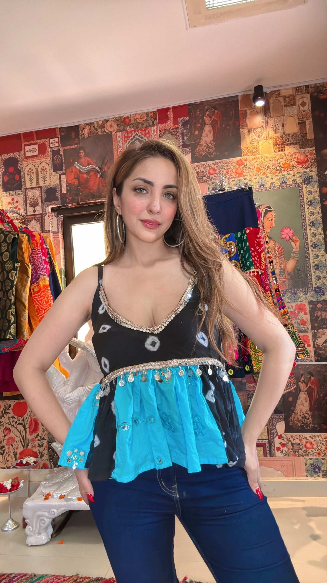 NeelKali Mirror Peplum Top