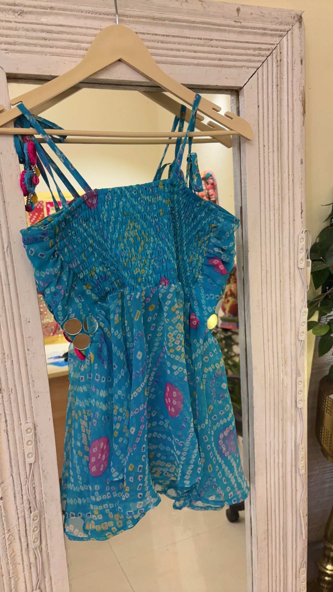 BANDHINI BLUE EMBELLISHED TOP