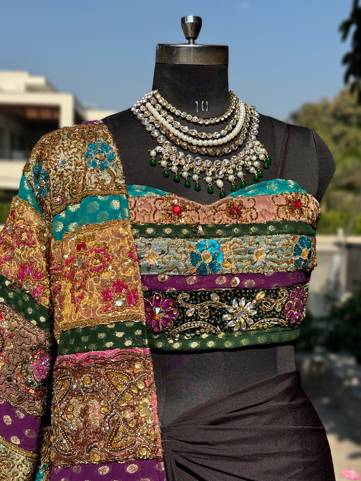 'Shahi Andaz' Embellished Overcoat with Bustier