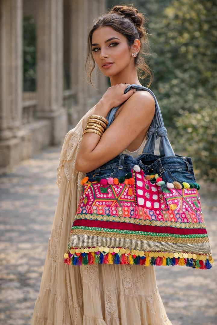 Boho Bazaar - Denim Tote