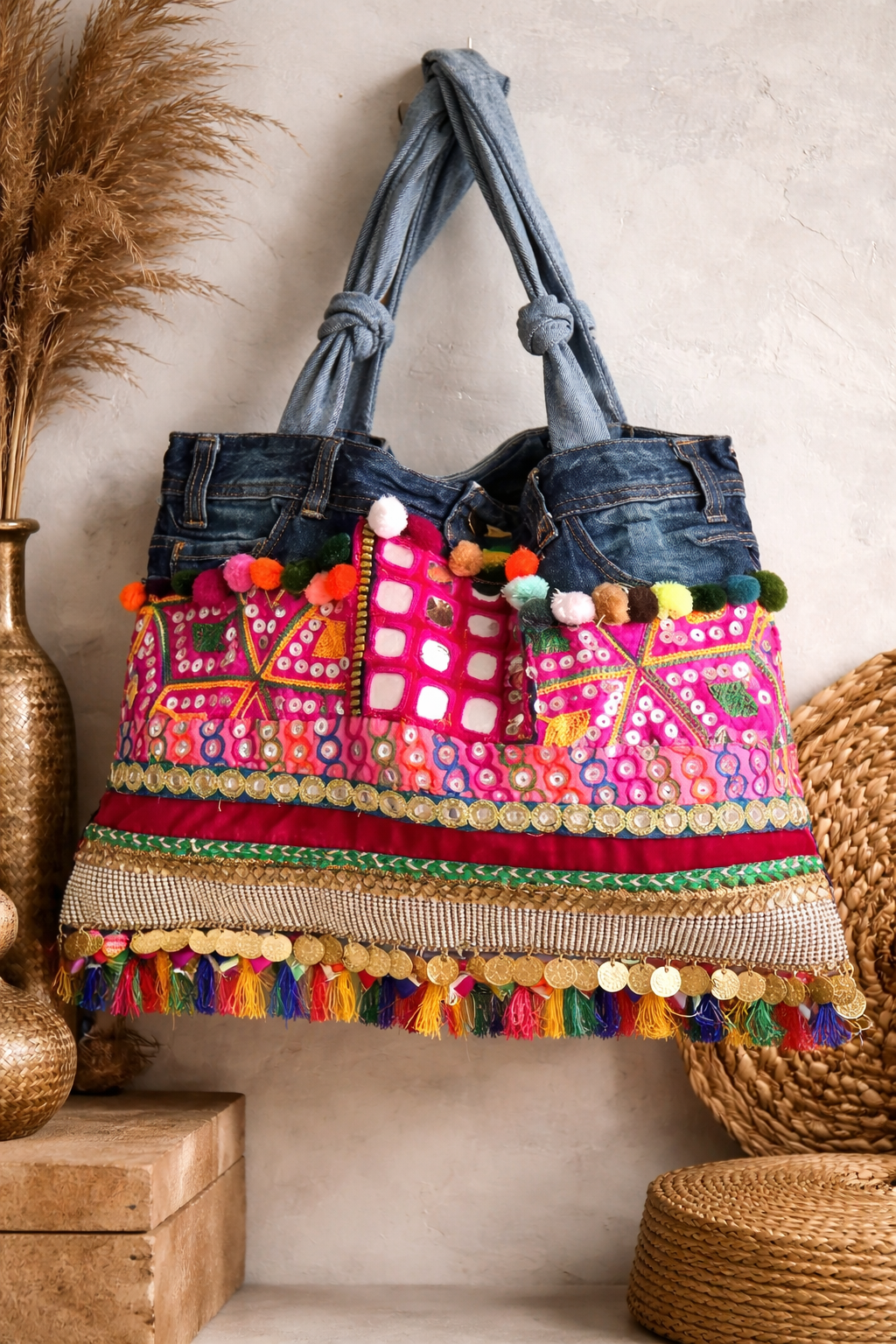Boho Bazaar - Denim Tote