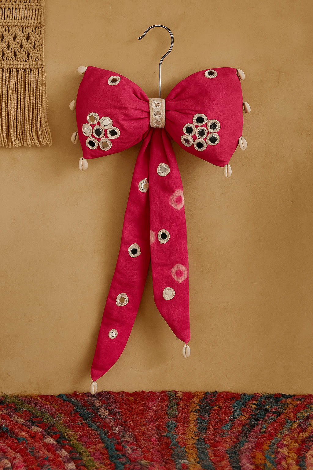 Boho Bandhani Mirrorwork Bow – Kids Accessory