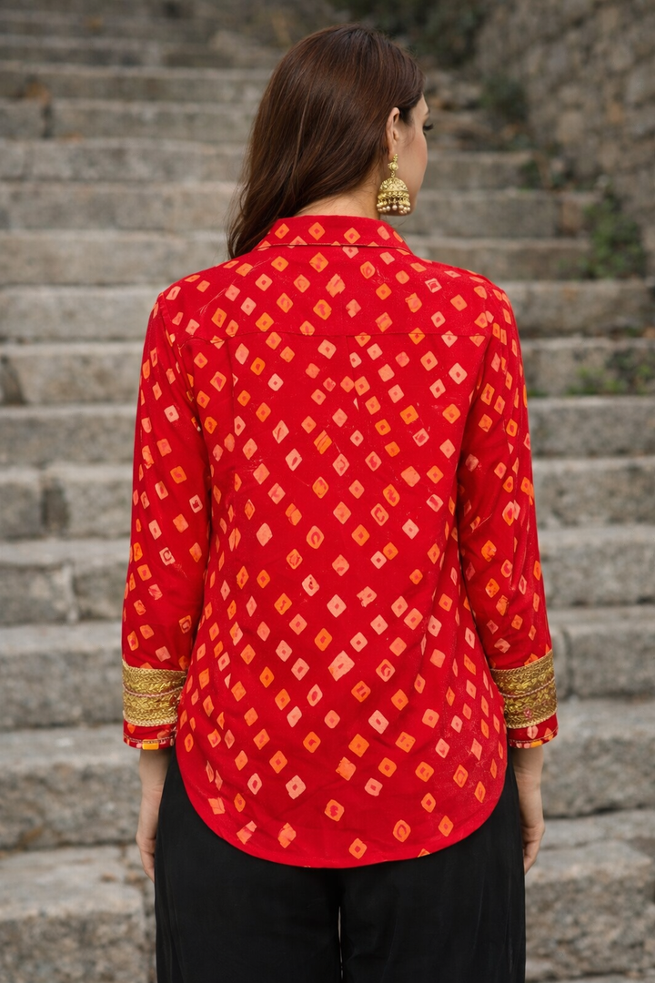Red Bandhani Shirt