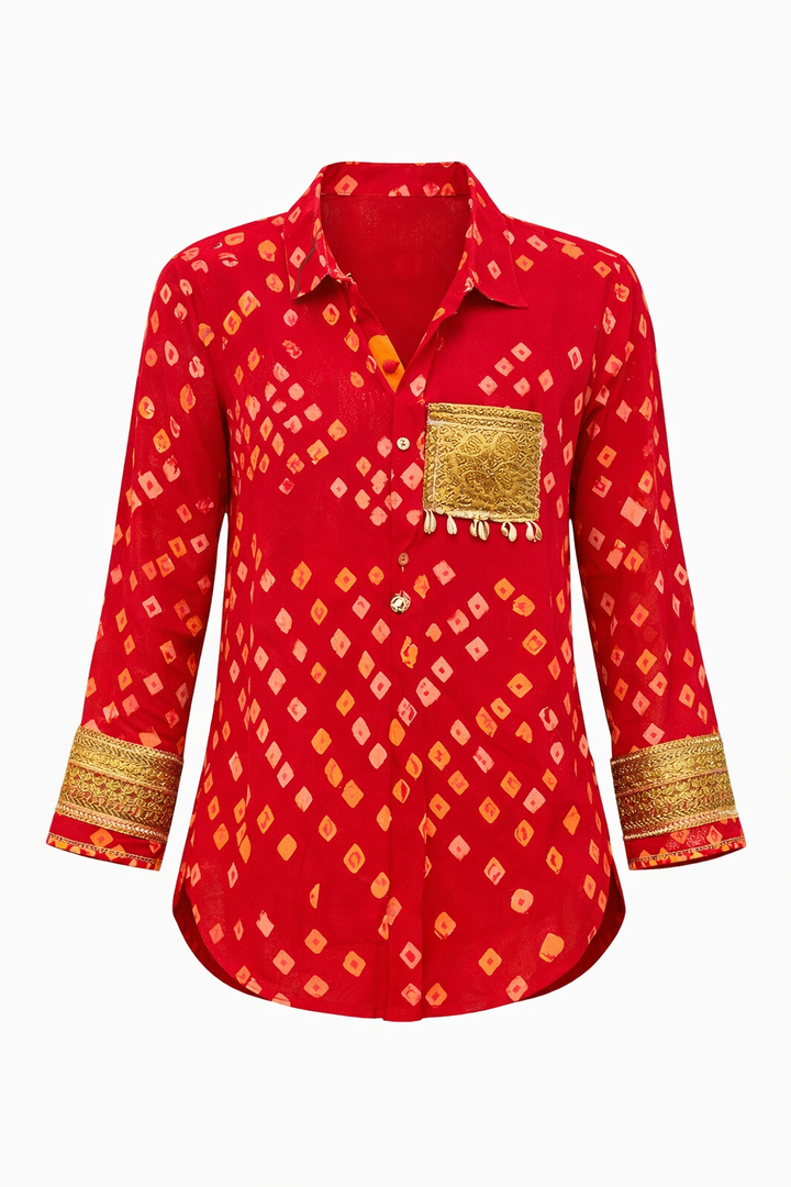 Red Bandhani Shirt