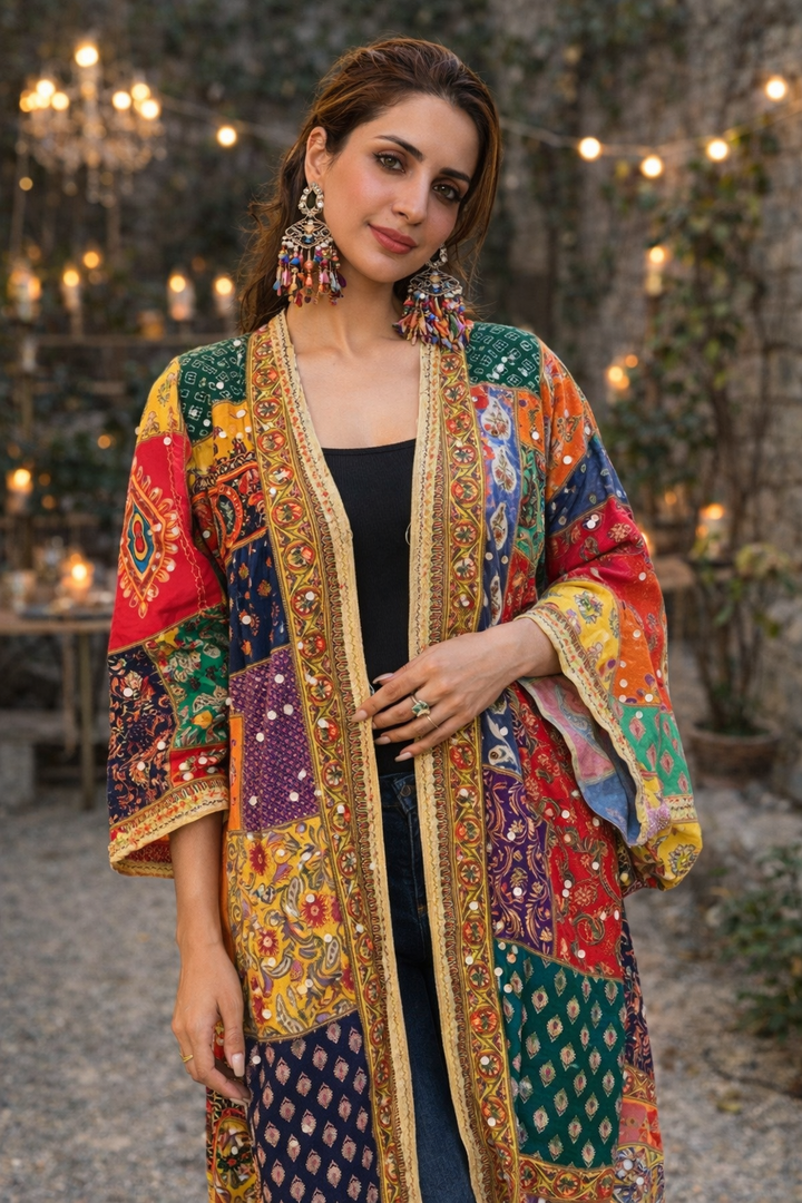 Printed Mirror Work Shrug