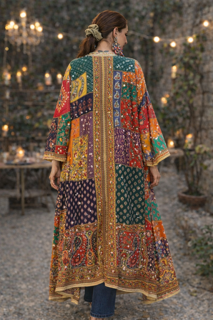 Printed Mirror Work Shrug