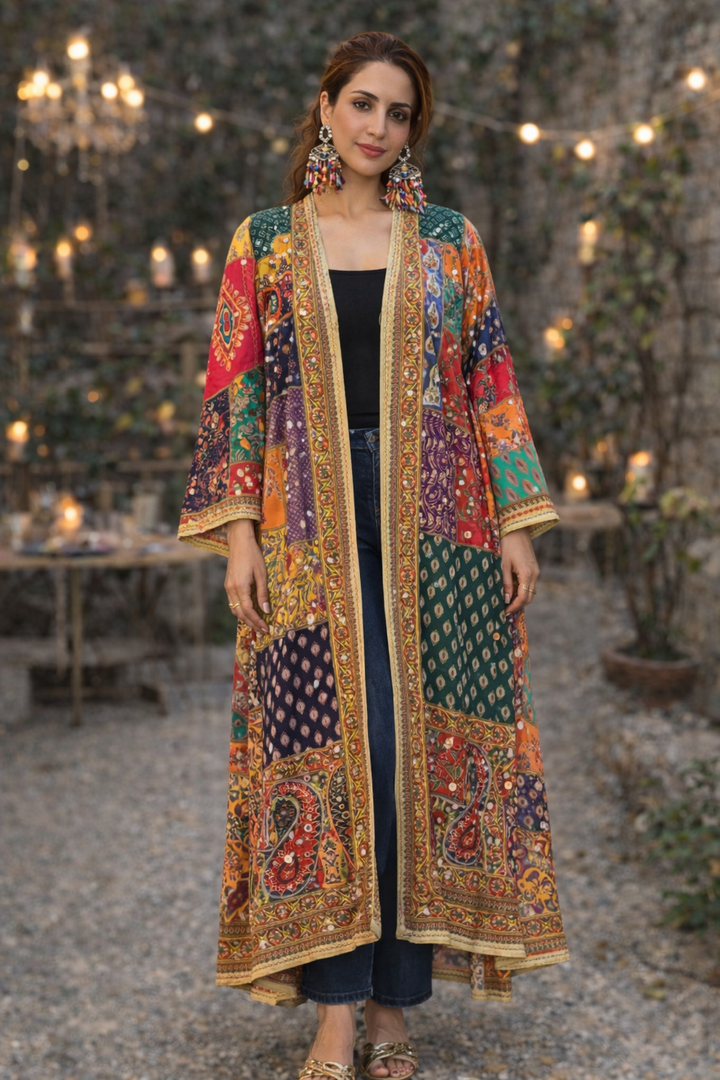 Printed Mirror Work Shrug