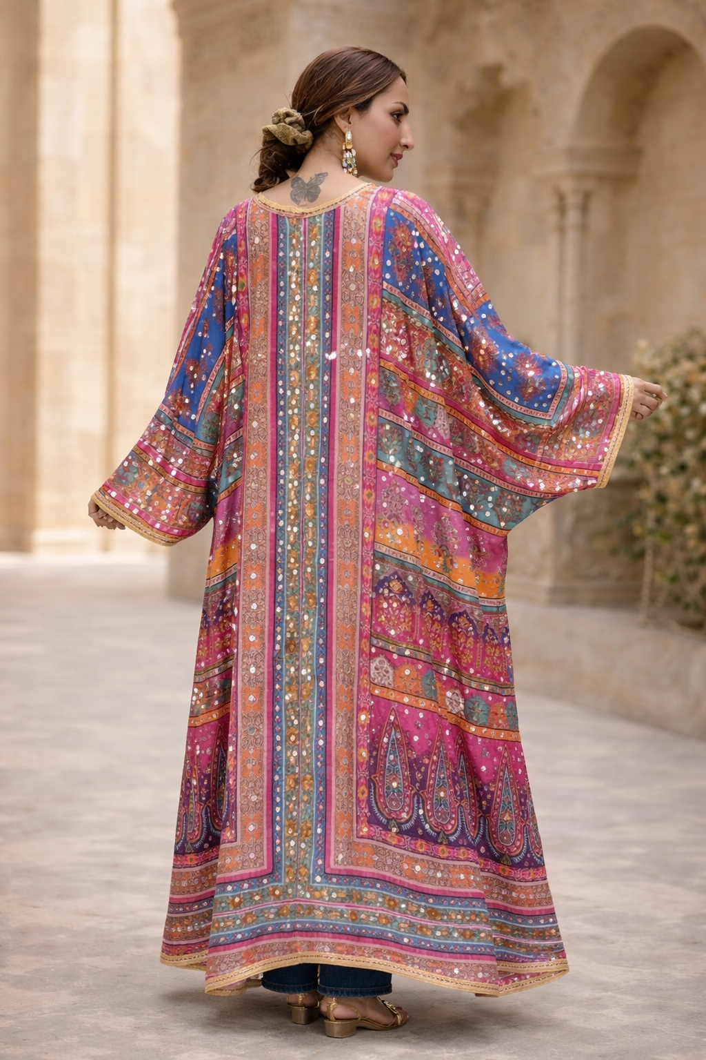 Printed Mirror Work Shrug