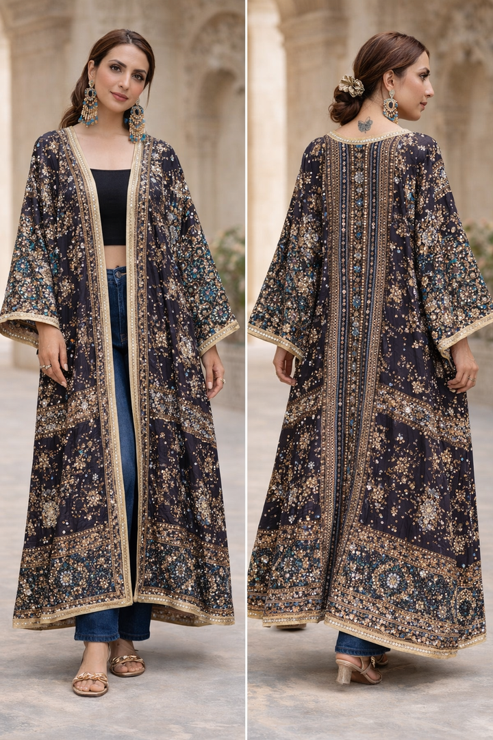 Printed Mirror Work Shrug