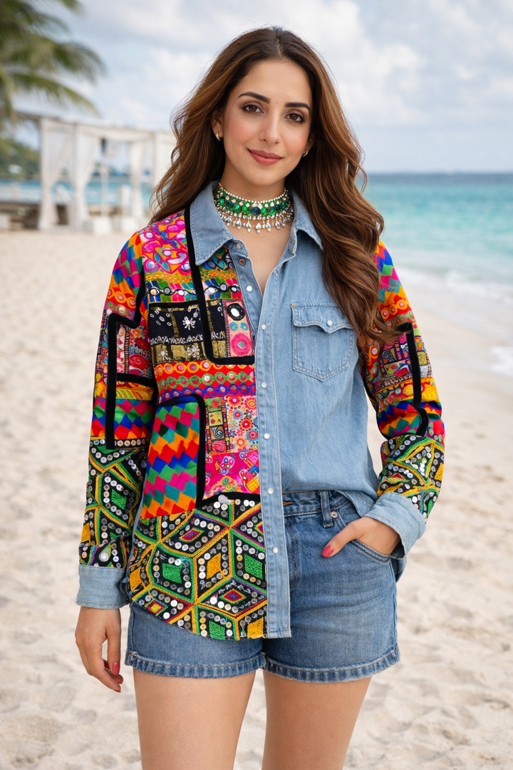 Mix Banjara Half & Half Shirt