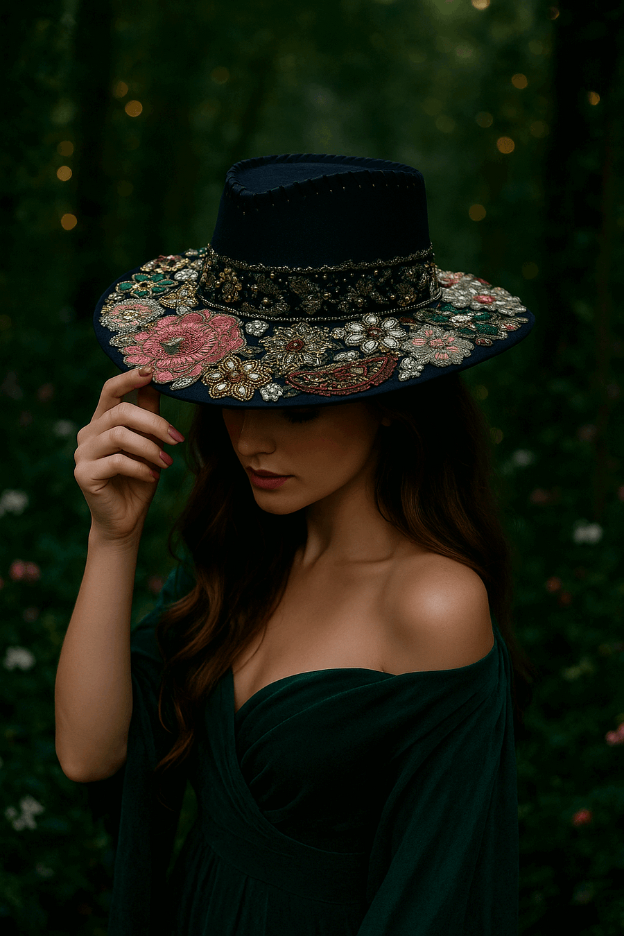 Zyra Cowgirl Embellished Suede Hat
