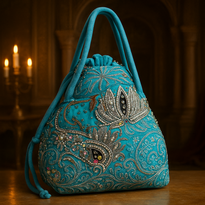 Aqua Royal Heirloom Embellished Potli
