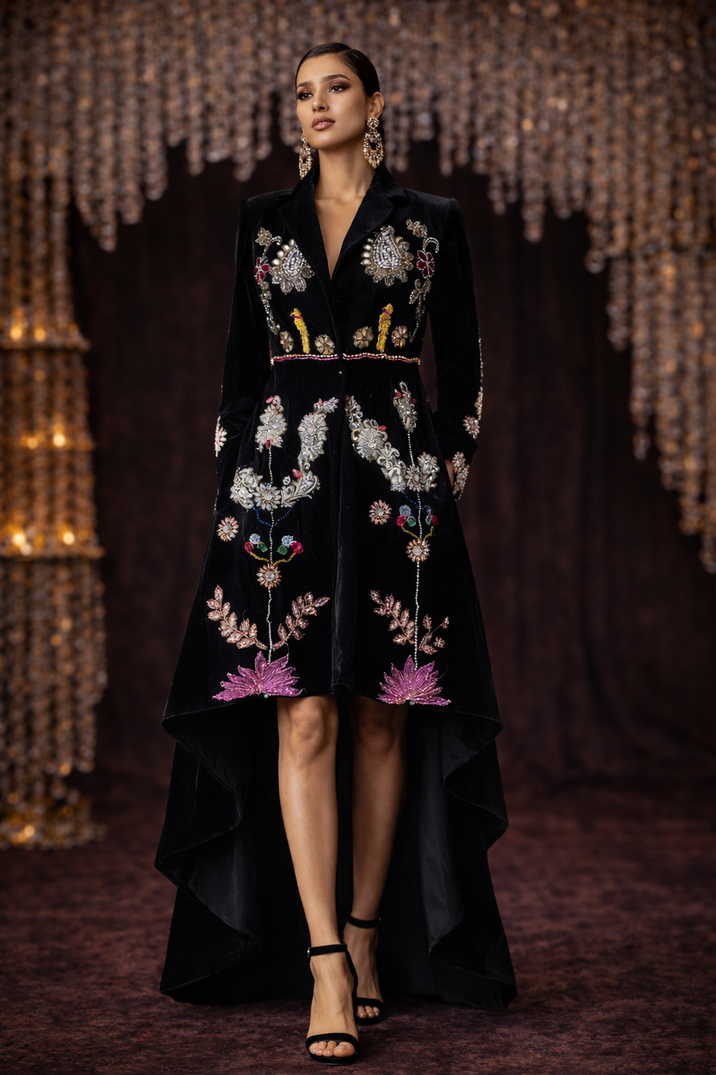 ‘Indie Opulence ‘-Velvet coat with exquisite embellishments