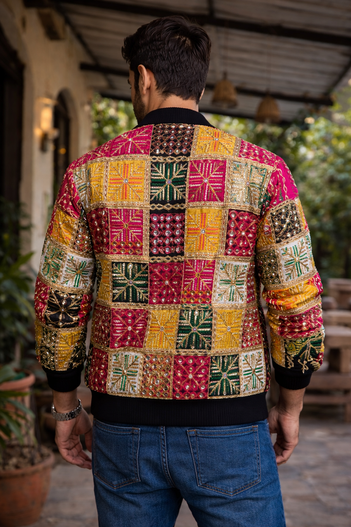 Veer- Phulkari Bomber Jacket