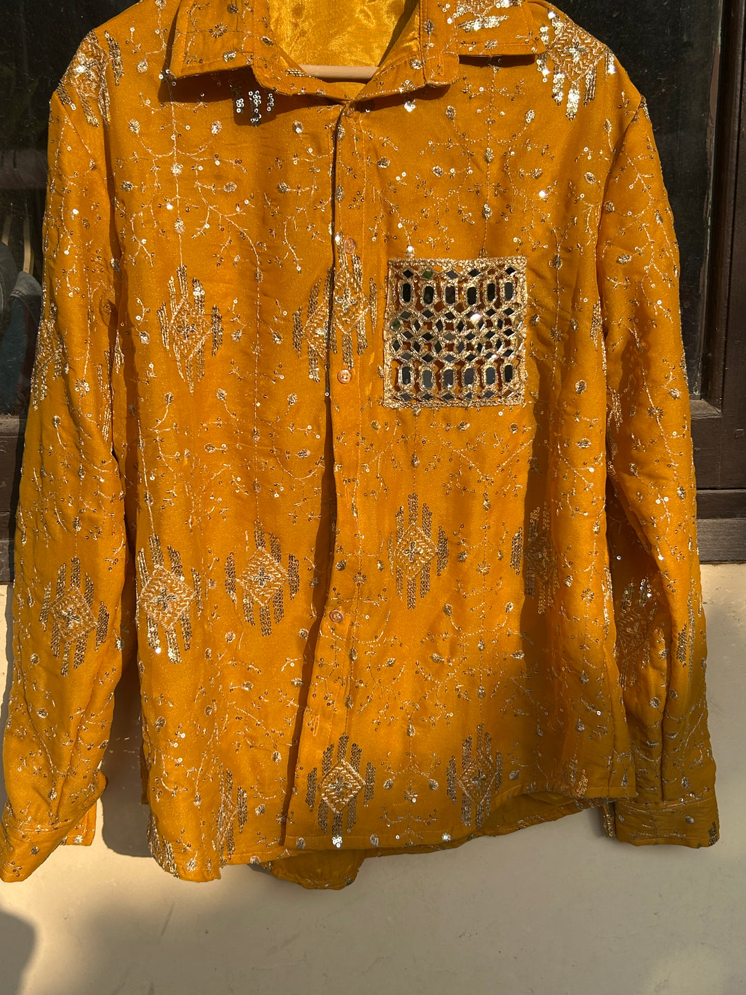 Sunehri Sutra Mirror Embroidered Shirt
