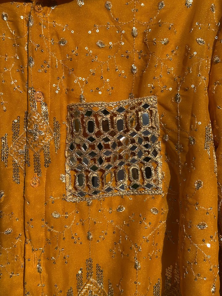 Sunehri Sutra Mirror Embroidered Shirt