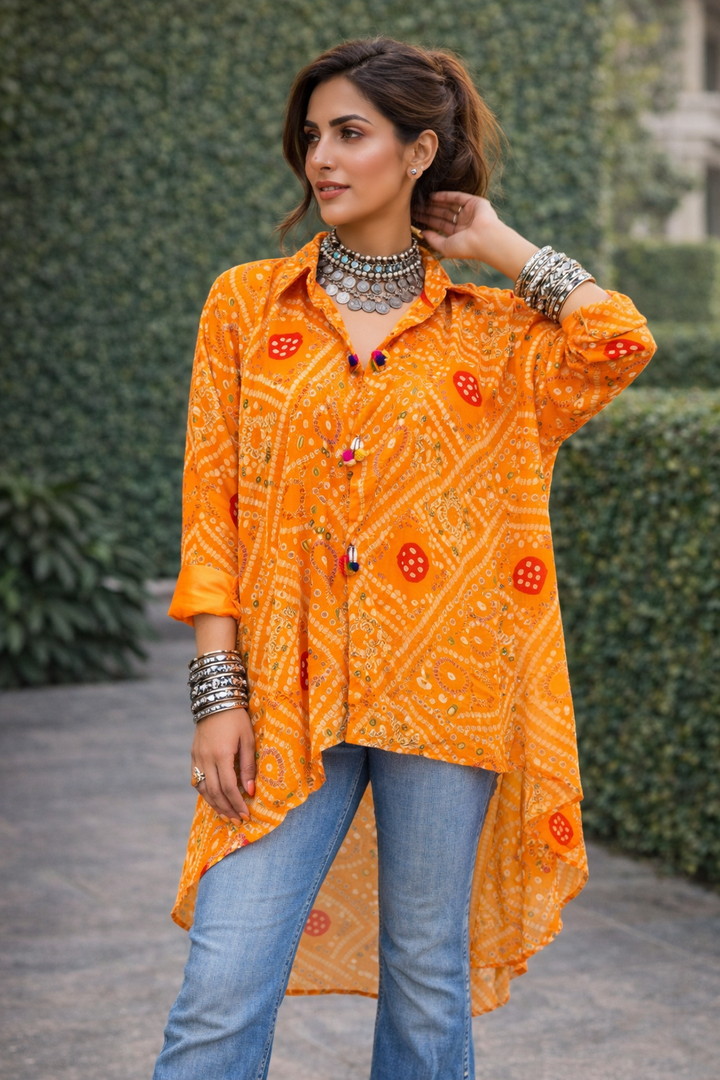 Bandhani High-Low Top