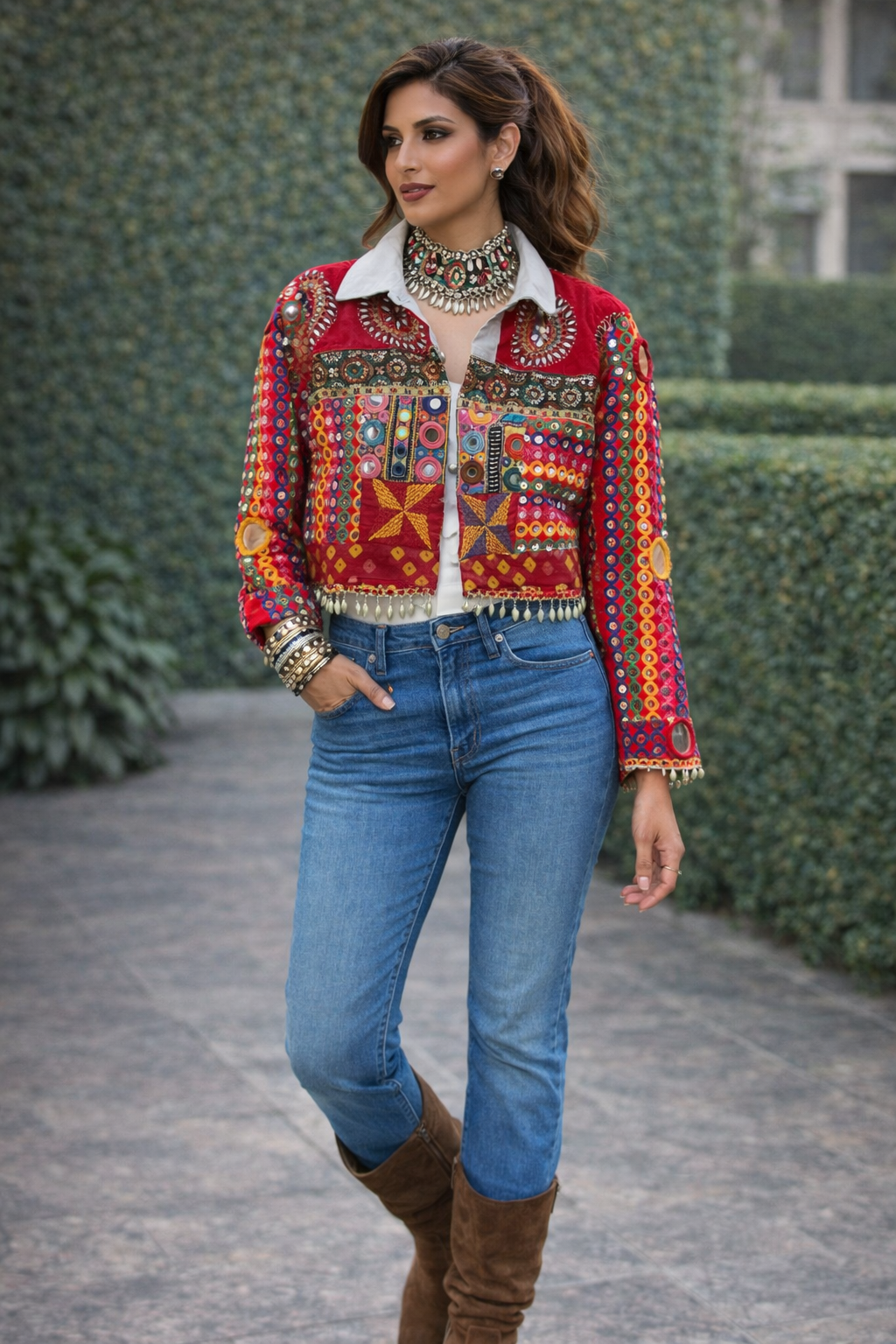 Lalpari Banjara crop jacket