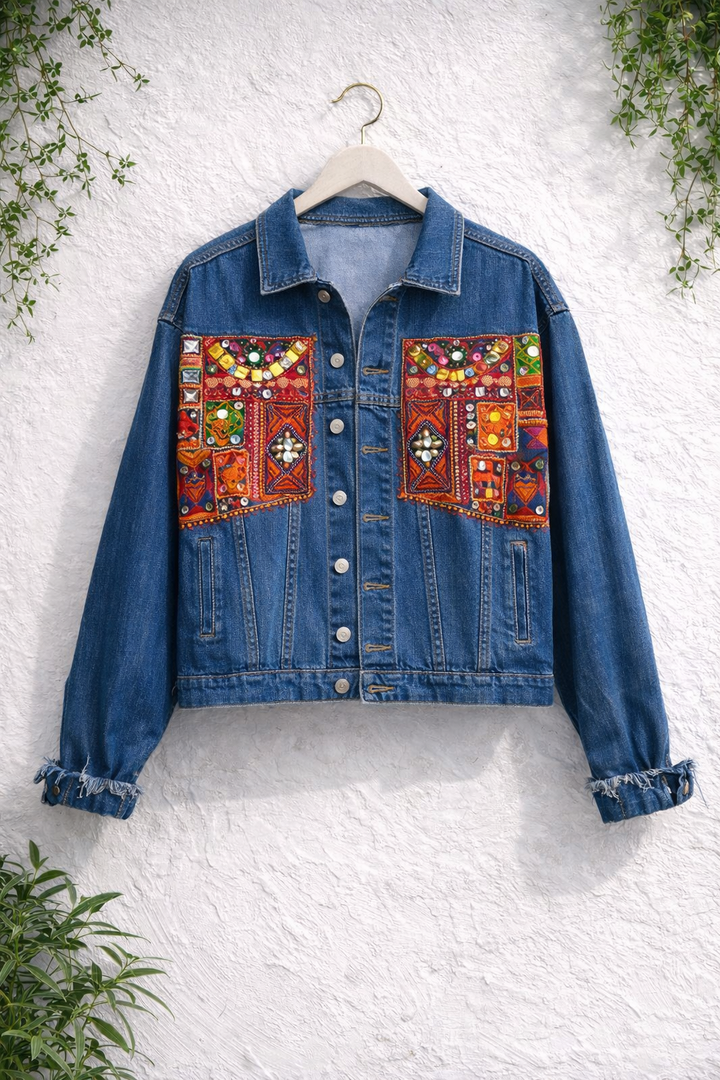 Red Statement Patchwork Jacket