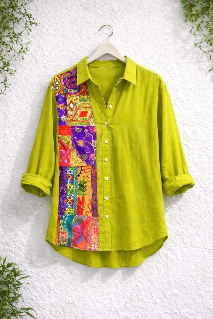 Green Embellished Shirt