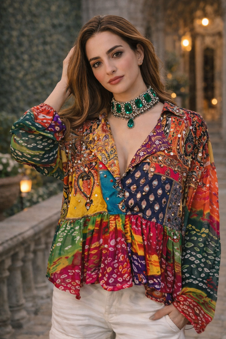 Desi Dazzle Bandhani Top