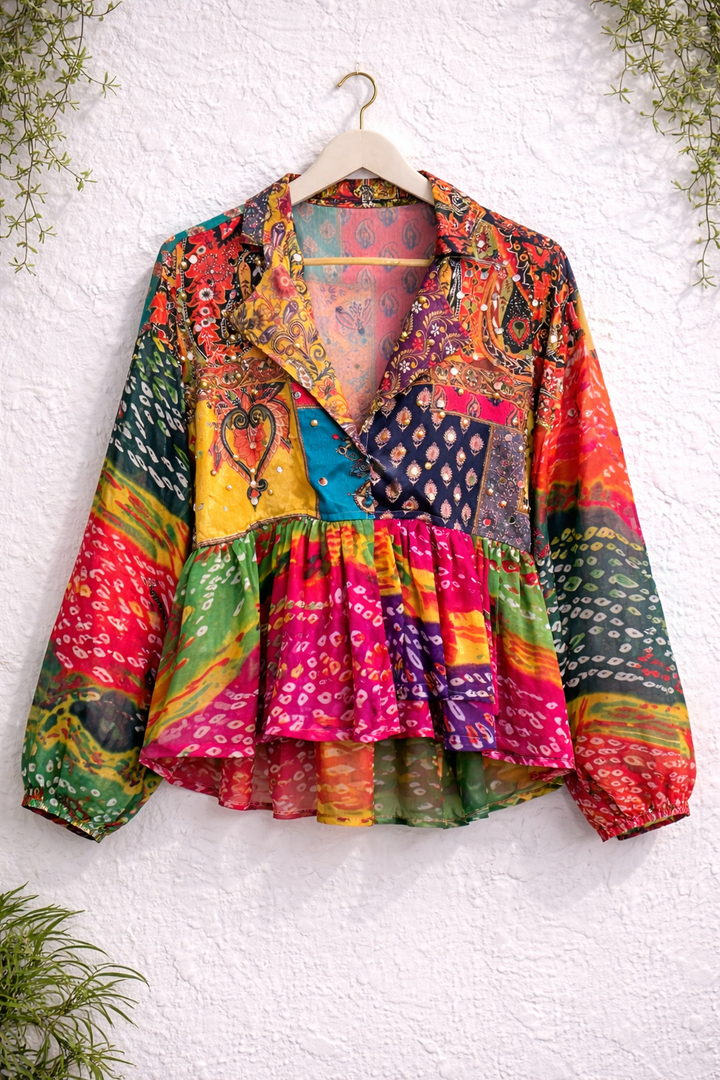 Desi Dazzle Bandhani Top