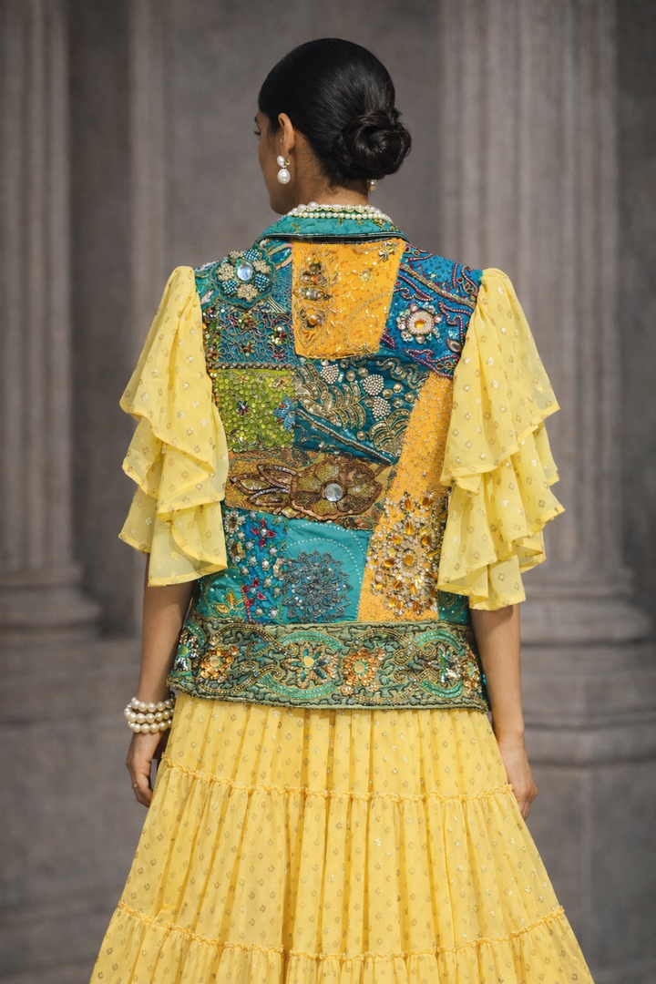 Clara Embellished Jacket Yellow