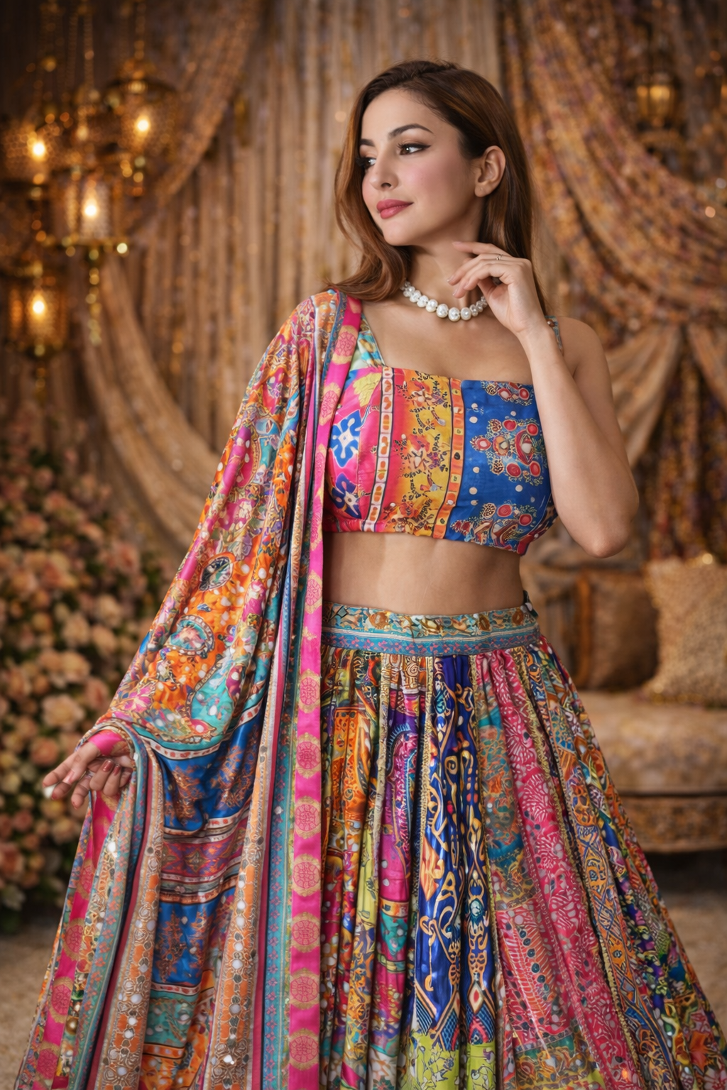 Roshanara-Mirror Patchwork Lehenga