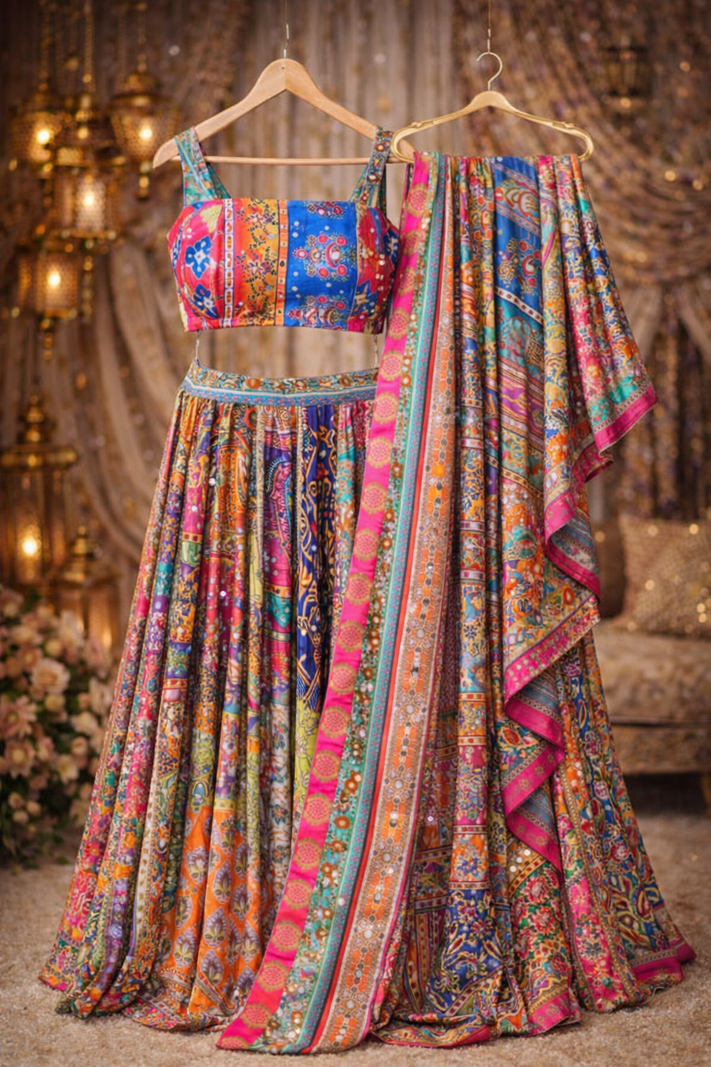 Roshanara-Mirror Patchwork Lehenga