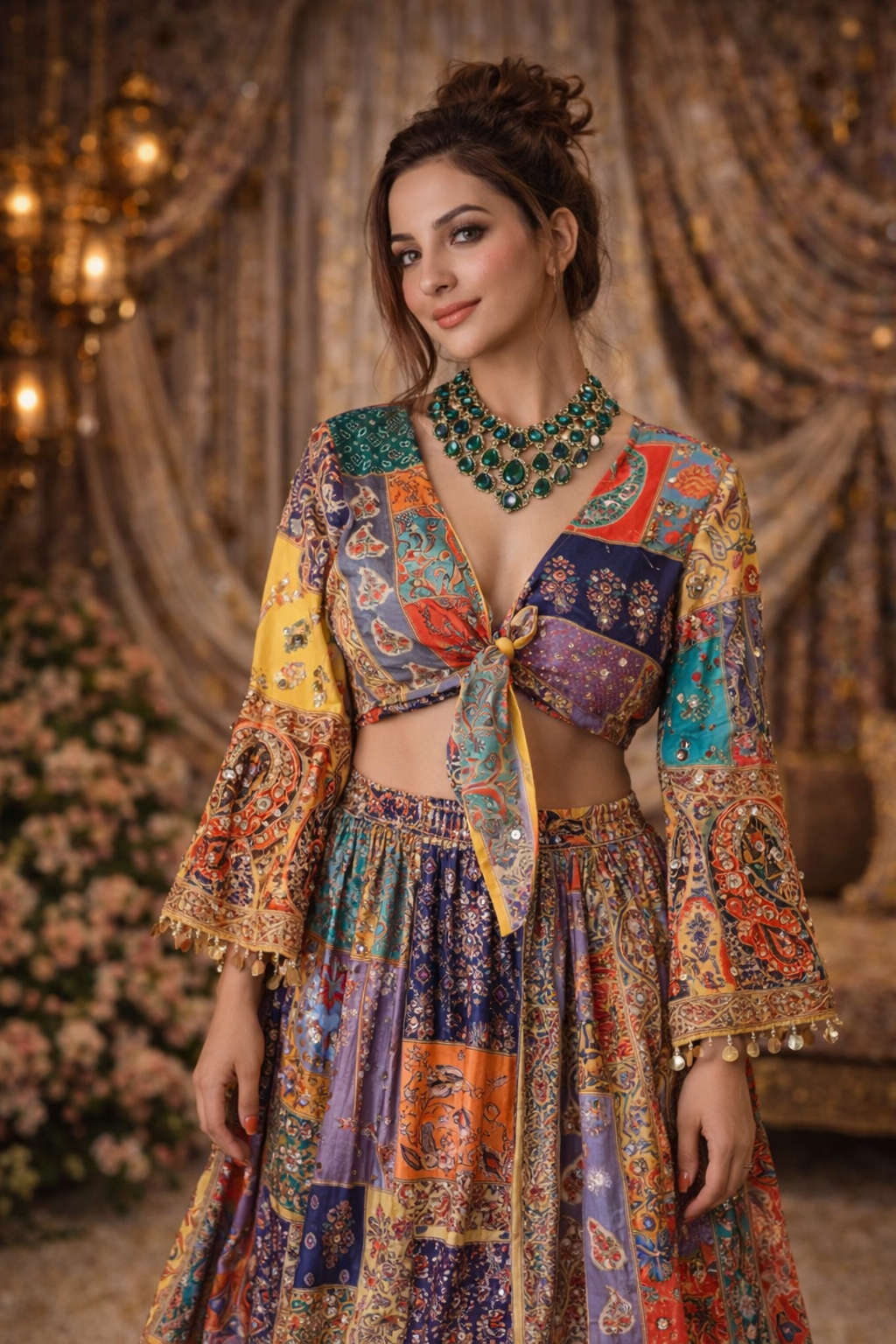 Apsara-Tie Knot Top & Skirt Set