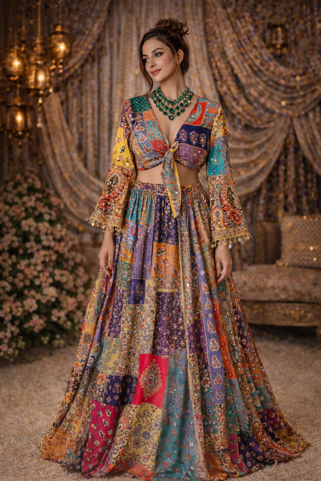 Apsara-Tie Knot Top & Skirt Set