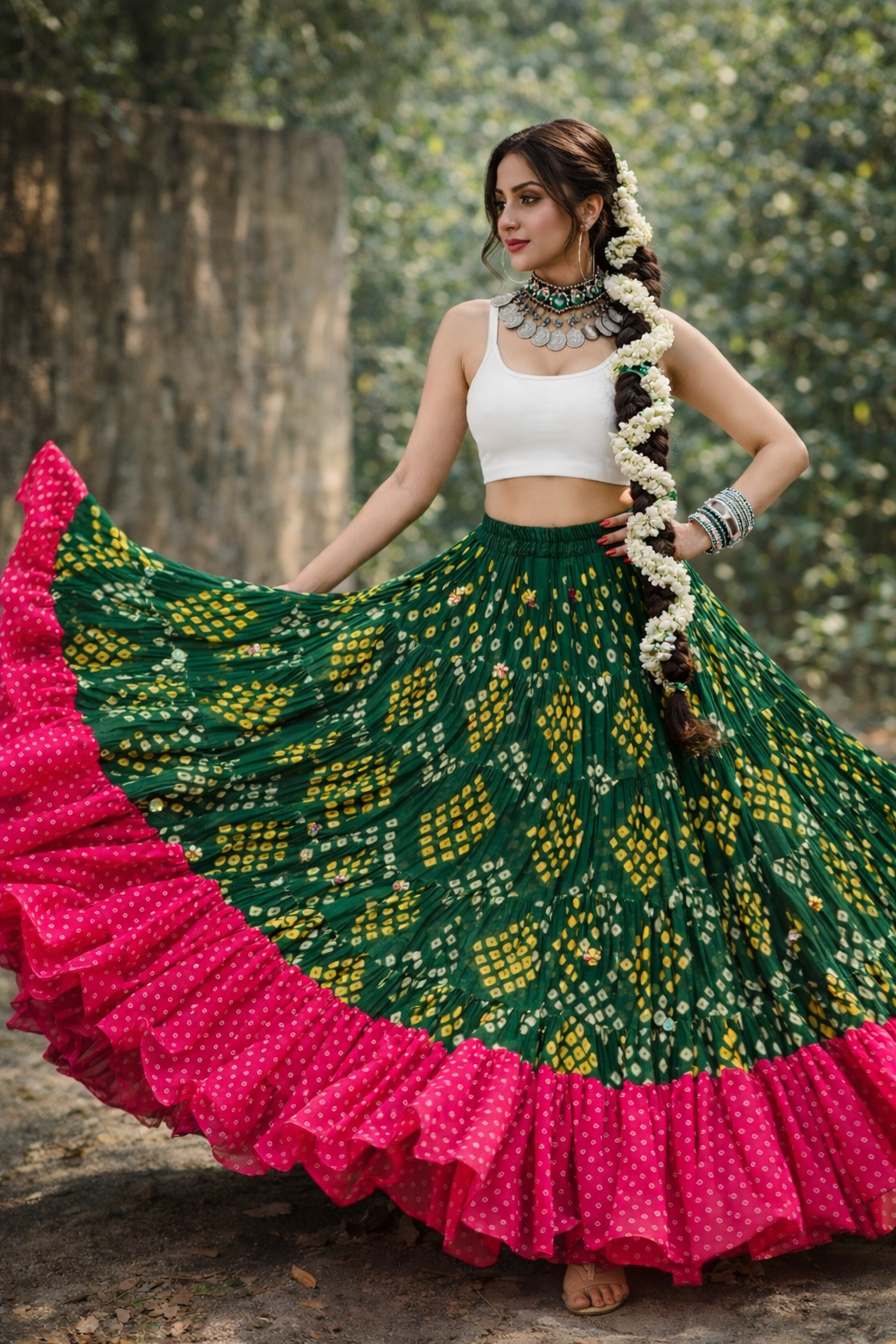 Bloom Bandhani Senirota Skirt